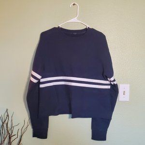 JOHN GALT cropped navy blue crewneck